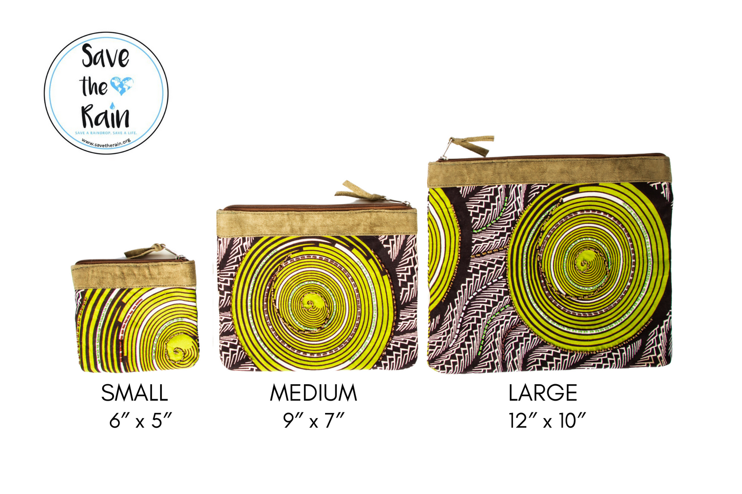 Set of Three Zipper Pouches - "Zungusha"