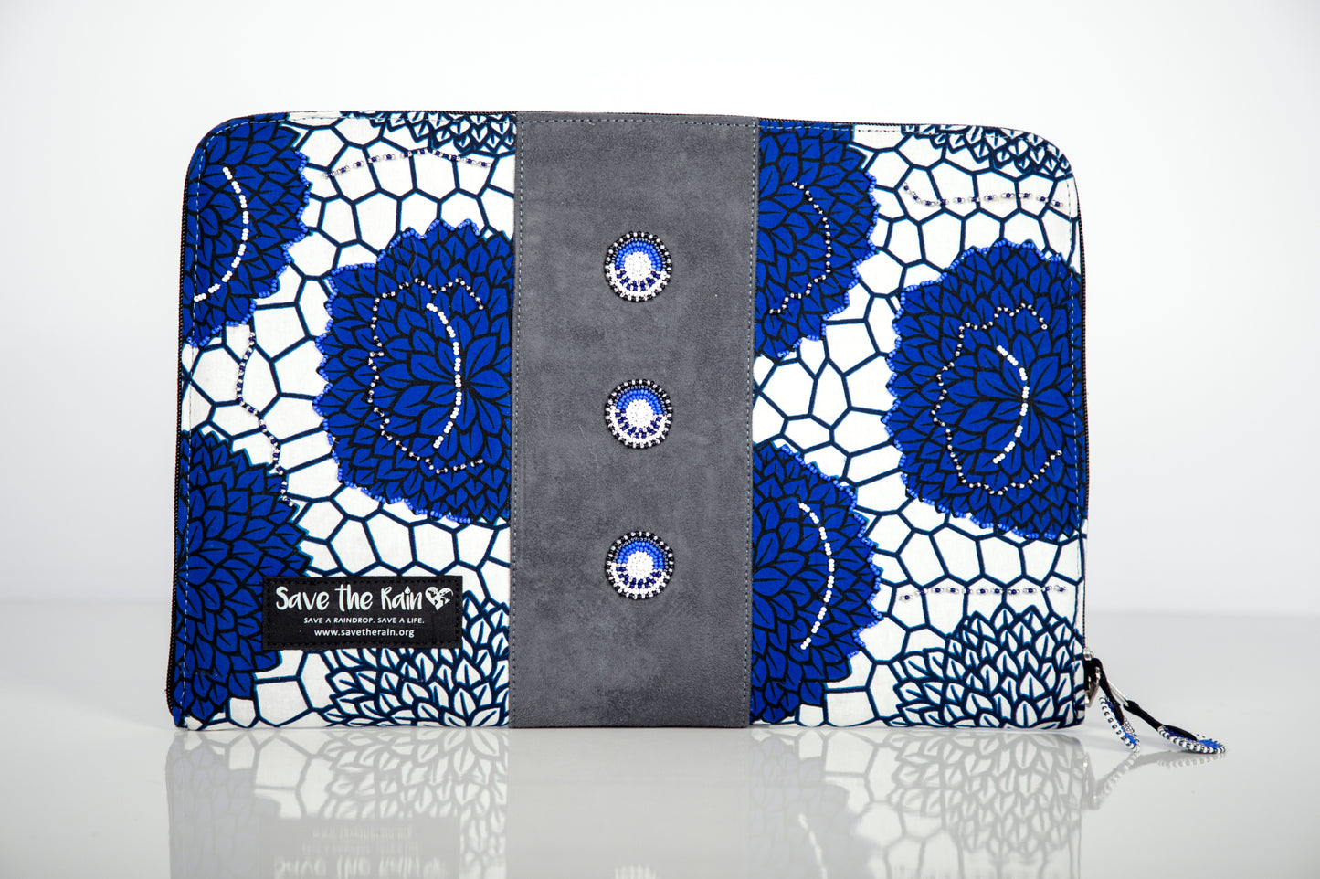 "Maua" Handmade Four-Piece Set: Tablet Case + Three Zipper Pouches