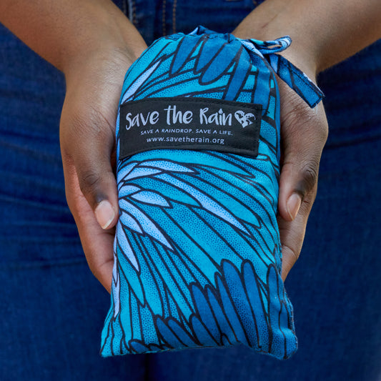 Compact Kitenge Tote Bag- "Chrysanthemum"