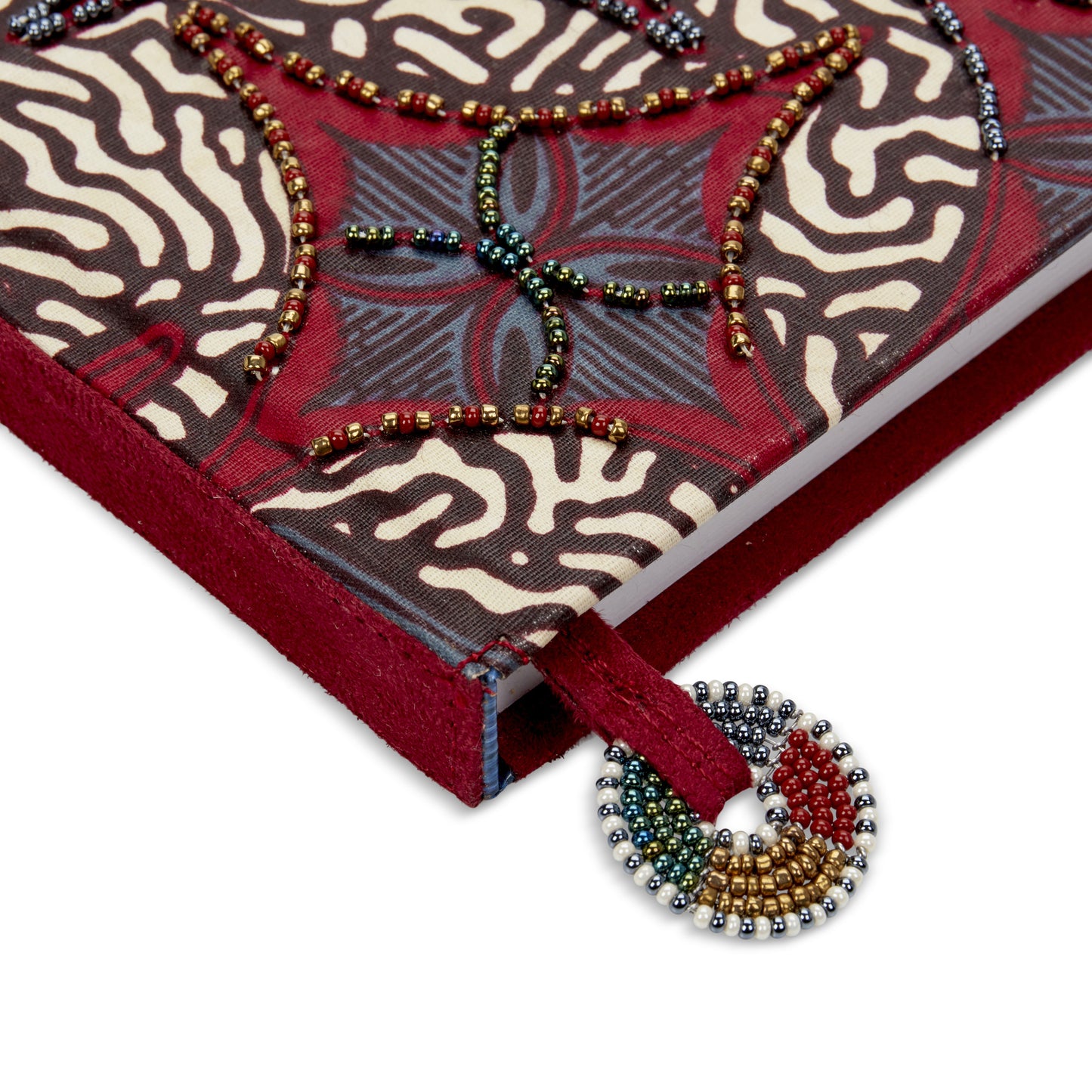 Notebook Wrapped in Kitenge Fabric, Medium- "Berry"