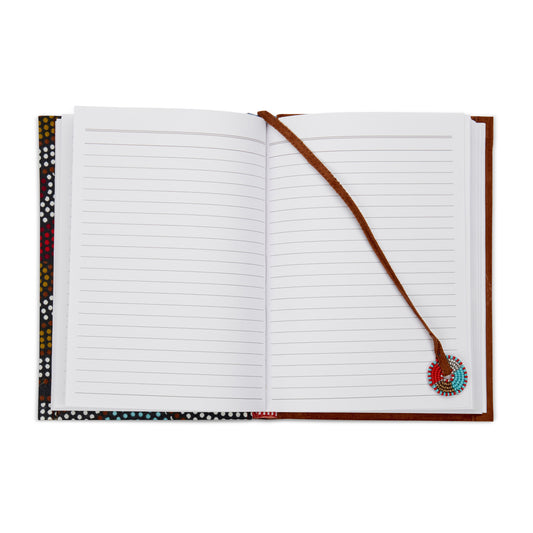 Notebook Wrapped in Kitenge Fabric, Medium- "Elements"