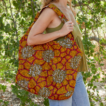 Load image into Gallery viewer, Compact Kitenge Tote Bag- &quot;Mums the Word&quot;