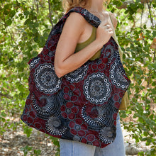 Load image into Gallery viewer, Compact Kitenge Tote Bag- &quot;Scarlet Begonia&quot;