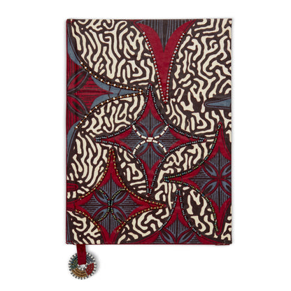 Notebook Wrapped in Kitenge Fabric, Medium- "Berry"