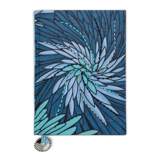 Notebook Wrapped in Kitenge Fabric, Medium- "Chrysanthemum"