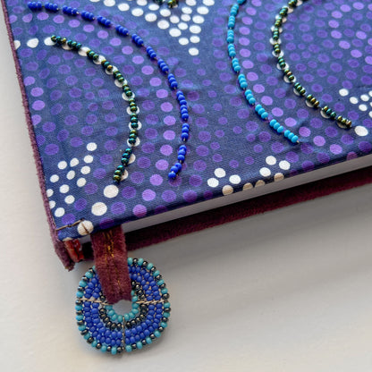 Notebook Wrapped in Kitenge Fabric, Medium- "Grapes"